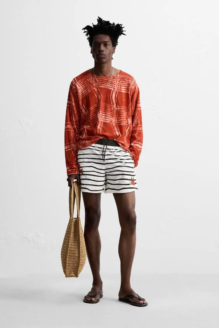 OTIS KWAME KYE QUAICOE PRINTED MID-LENGTH SWIMSUIT