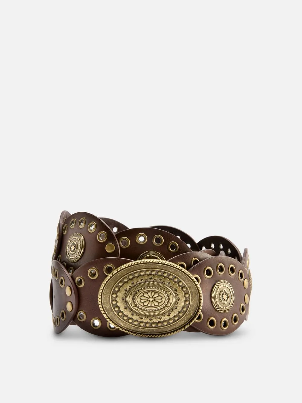 Faux Leather Western Disc Belt