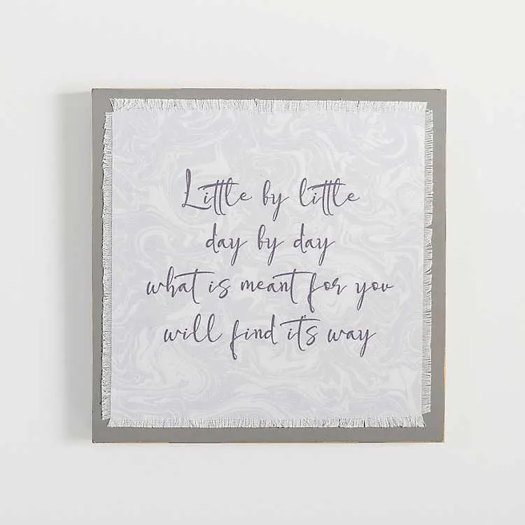 Little by Little Linen Wall Plaque