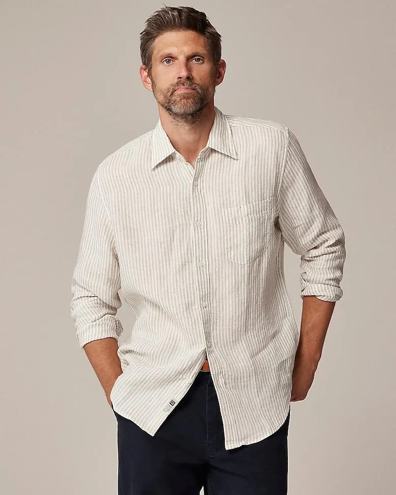 Baird McNutt Irish linen point-collar shirt