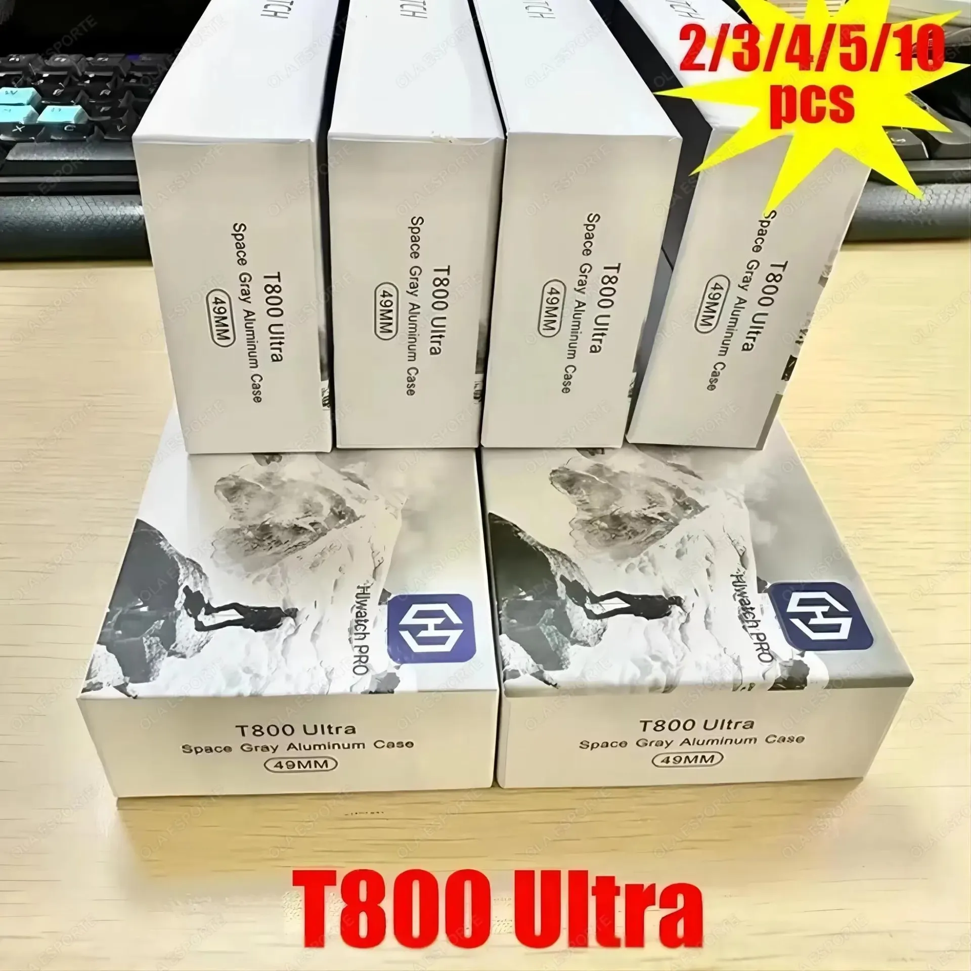 Reloj inteligente T2024 Ultra original 800, reloj inteligente deportivo con podómetro y rastreador de actividad física para hombres y mujeres, HD 2.09 pulgadas, 49 mm, venta al por mayor