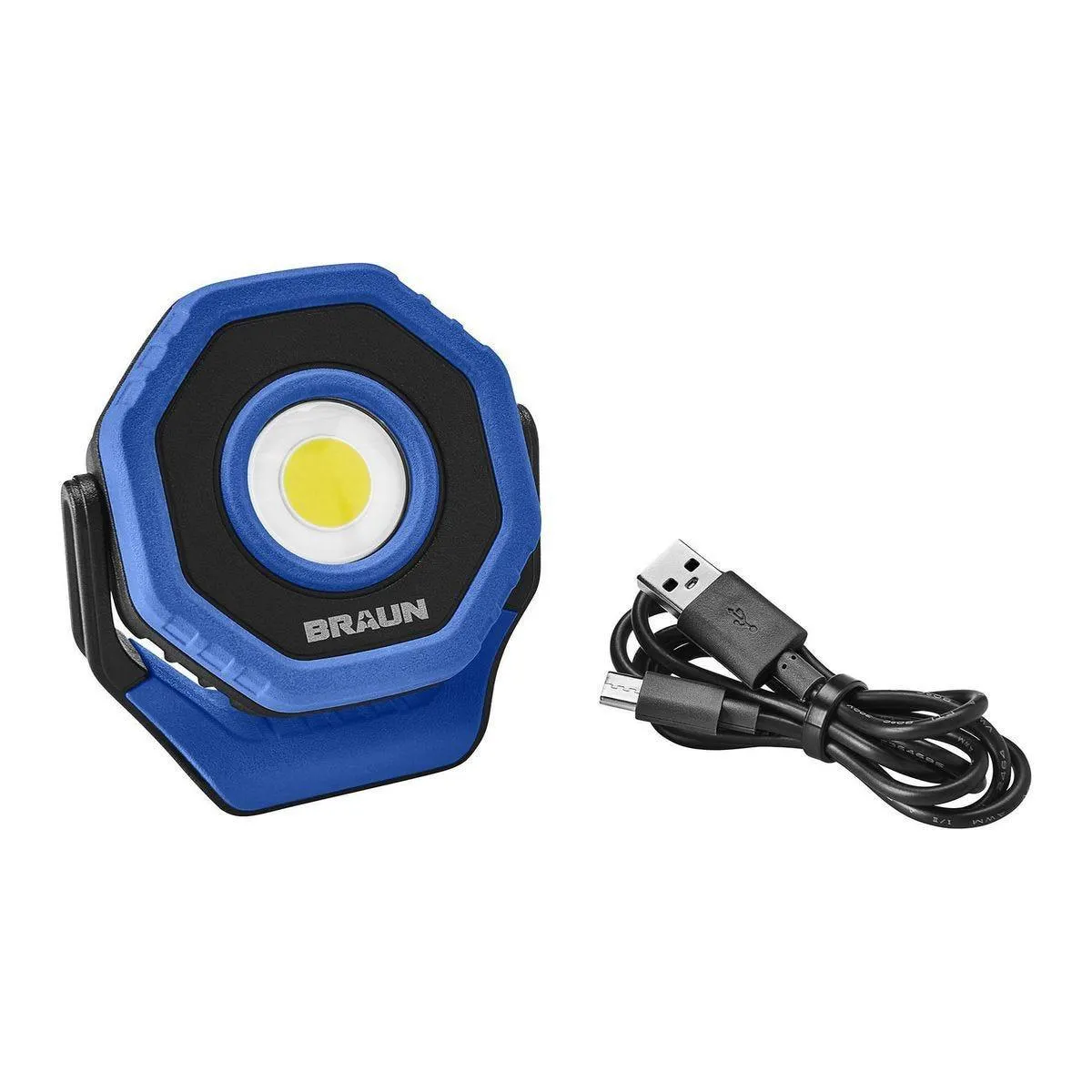 BRAUN 750 Lumen Rechargeable Ultracompact Magnetic LED Floodlight, Blue