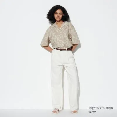 Open Collar Short Sleeve Shirt