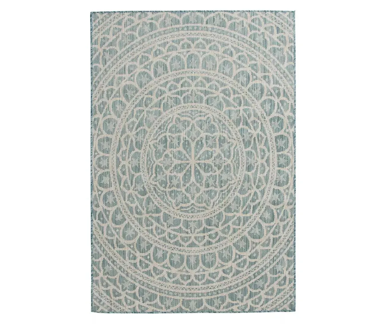 Rockbridge Turquoise Medallion Outdoor Area Rug, (6' x 9')