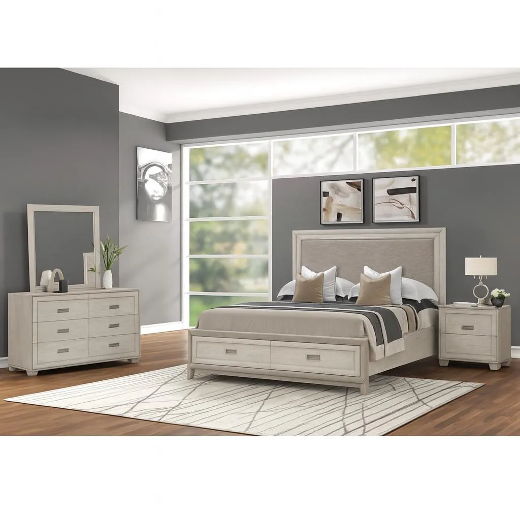 Odesa Queen Size (4-Piece) Bedroom Set by Lifestyle - Gray