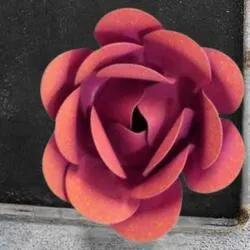 Rustic Dark Pink Hand Painted Magnetic Rose