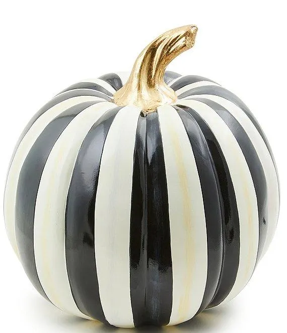Harvest Medium Stripe Glossy Pumpkin Decor