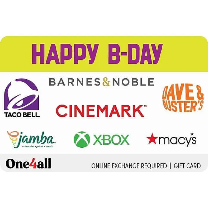 Happy B-Day $50.00 Gift Card,