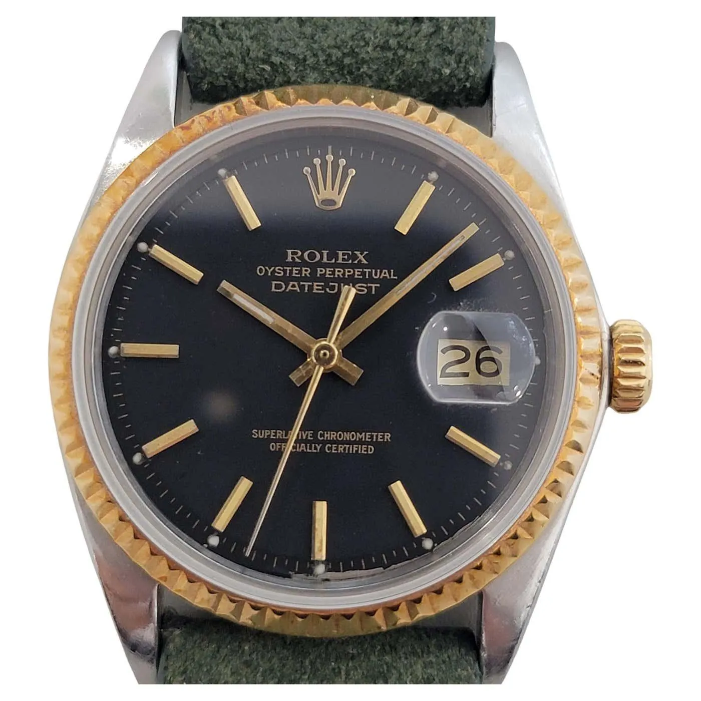 Mens Rolex 1601 Oyster Perpetual Datejust 18k Gold SS Automatic 1960s RJC142