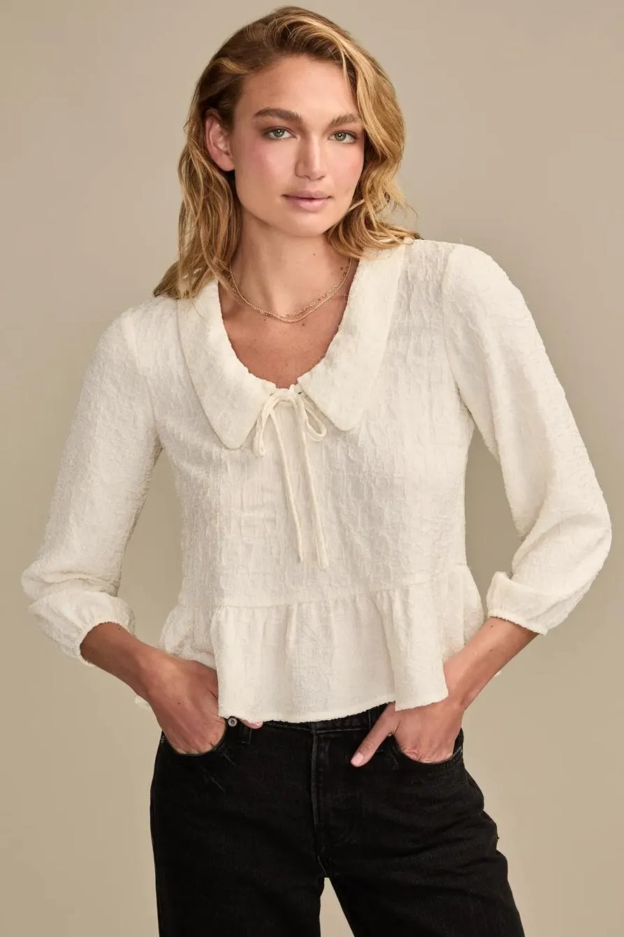 v neck peter pan blouse