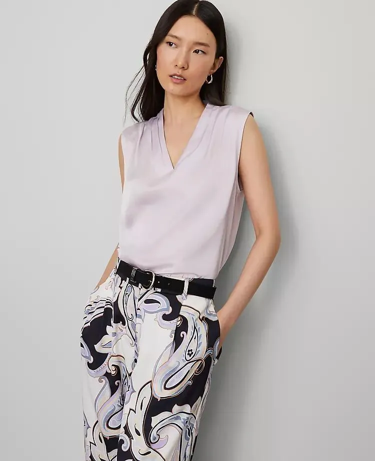 Mixed Media V-Neck Top