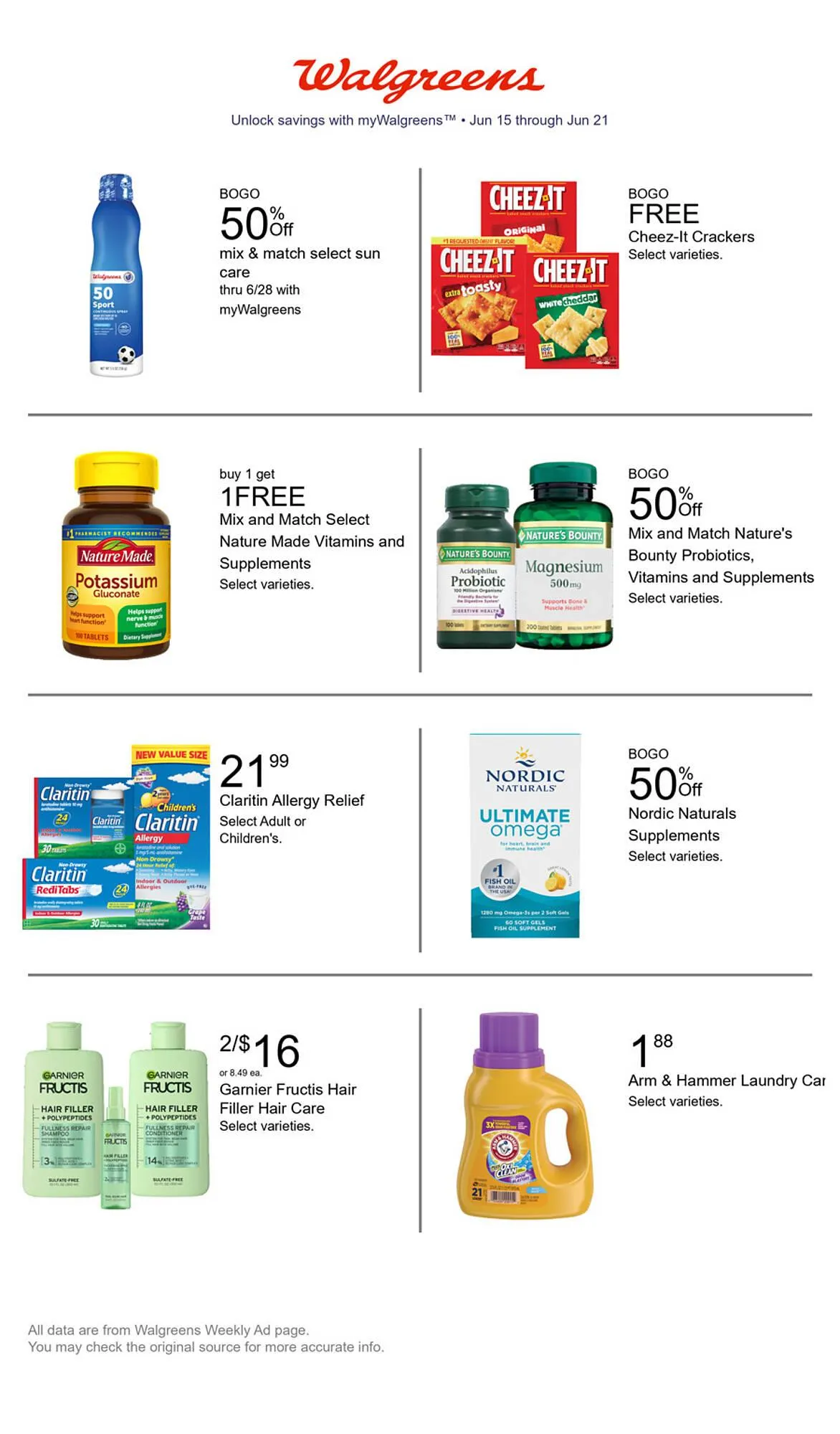 Weekly ad Walgreens Weekly Ad from June 15 to June 21 2025 - Page 1