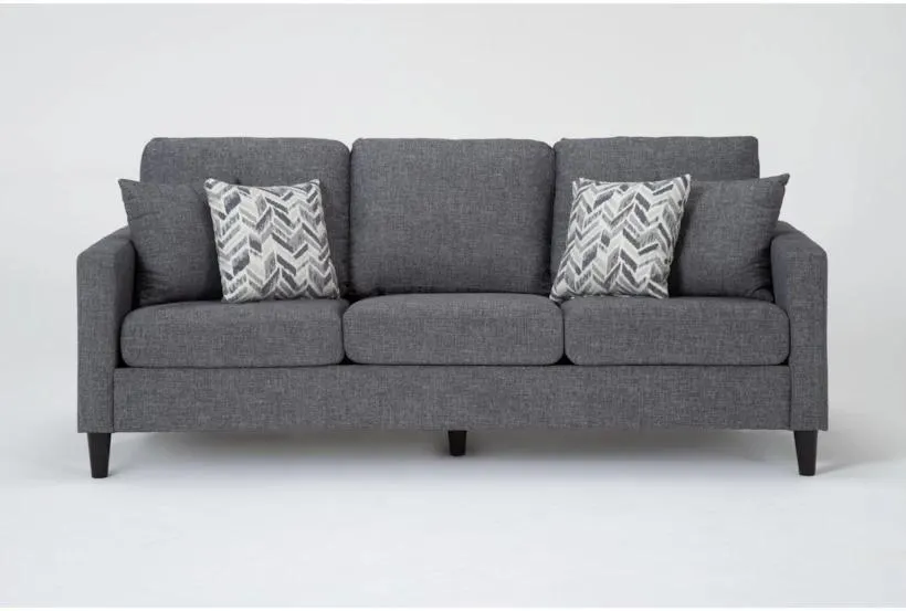 Stark Dark Grey 80" Fabric Sofa | Track Arms