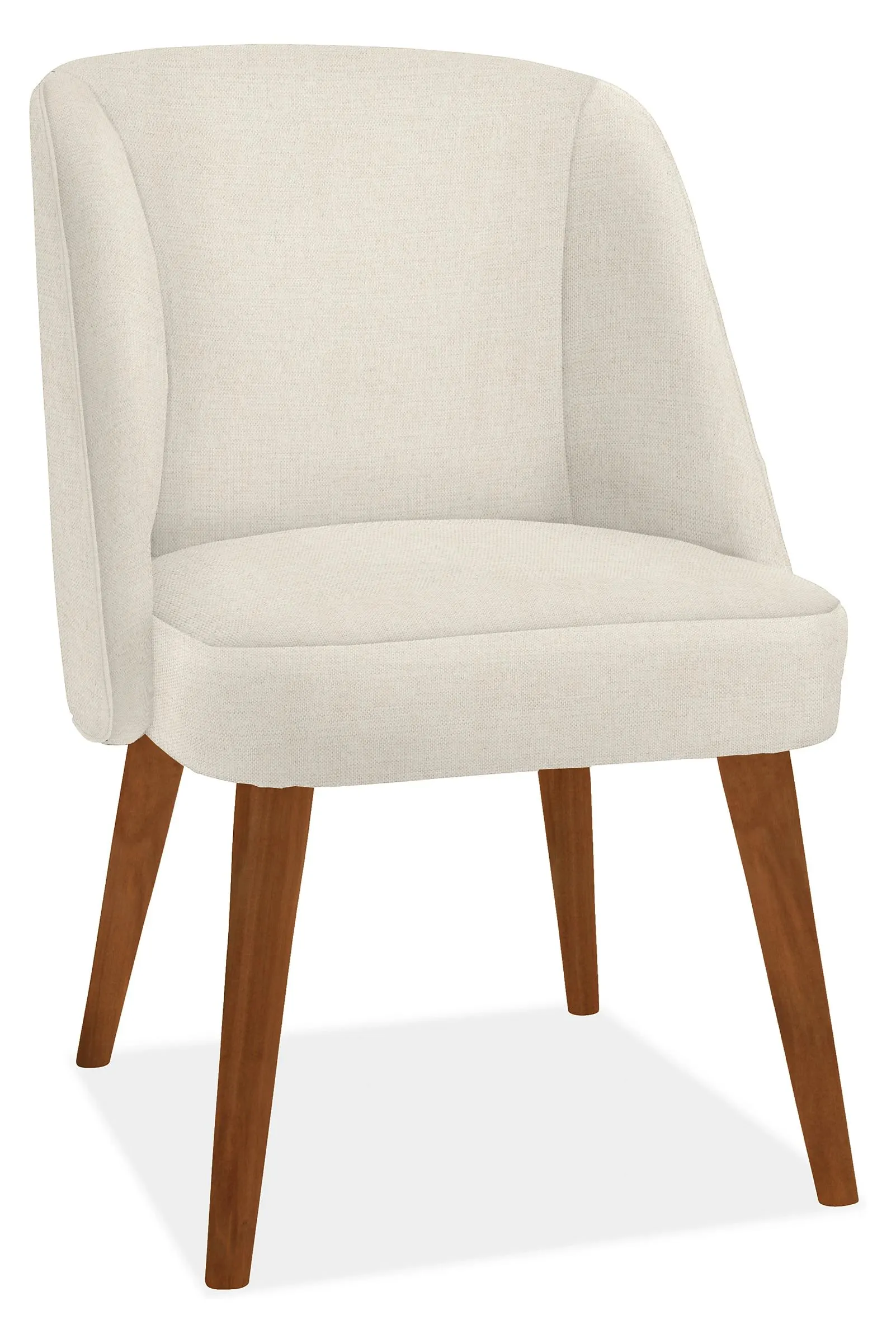 Cora Side Chair in Sumner Ivory with Mocha Legs