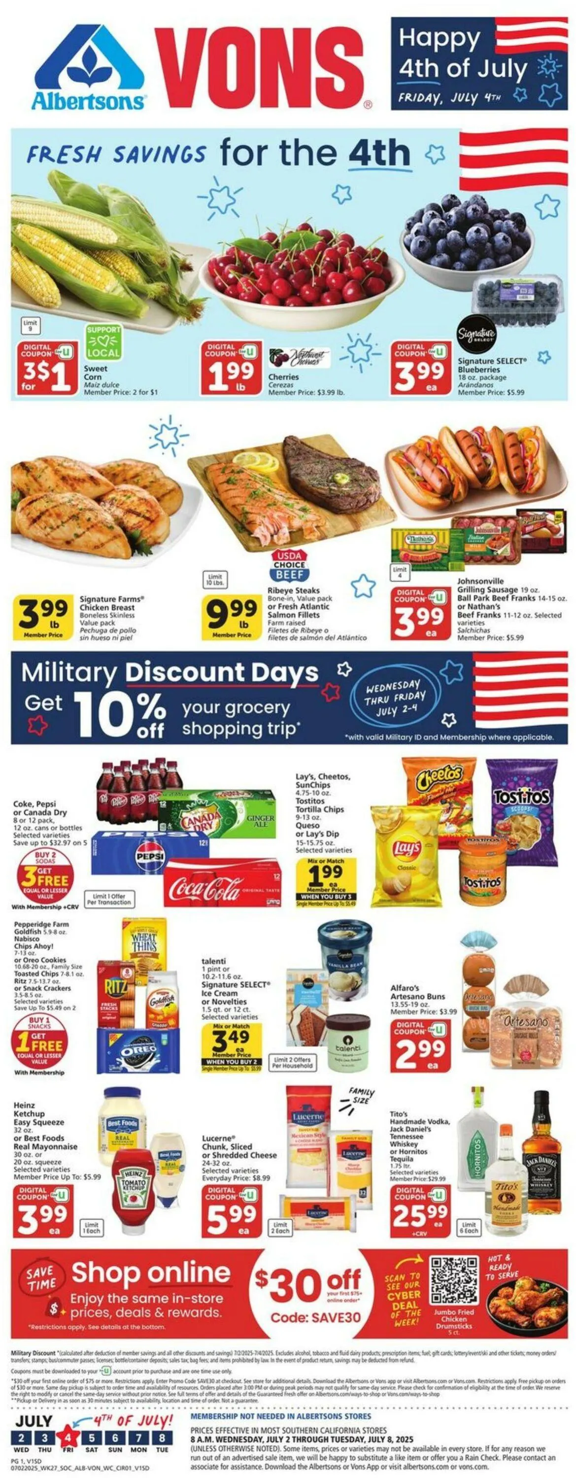 Catálogo de Vons Current weekly ad 2 de julio al 8 de julio 2025 - Página 1
