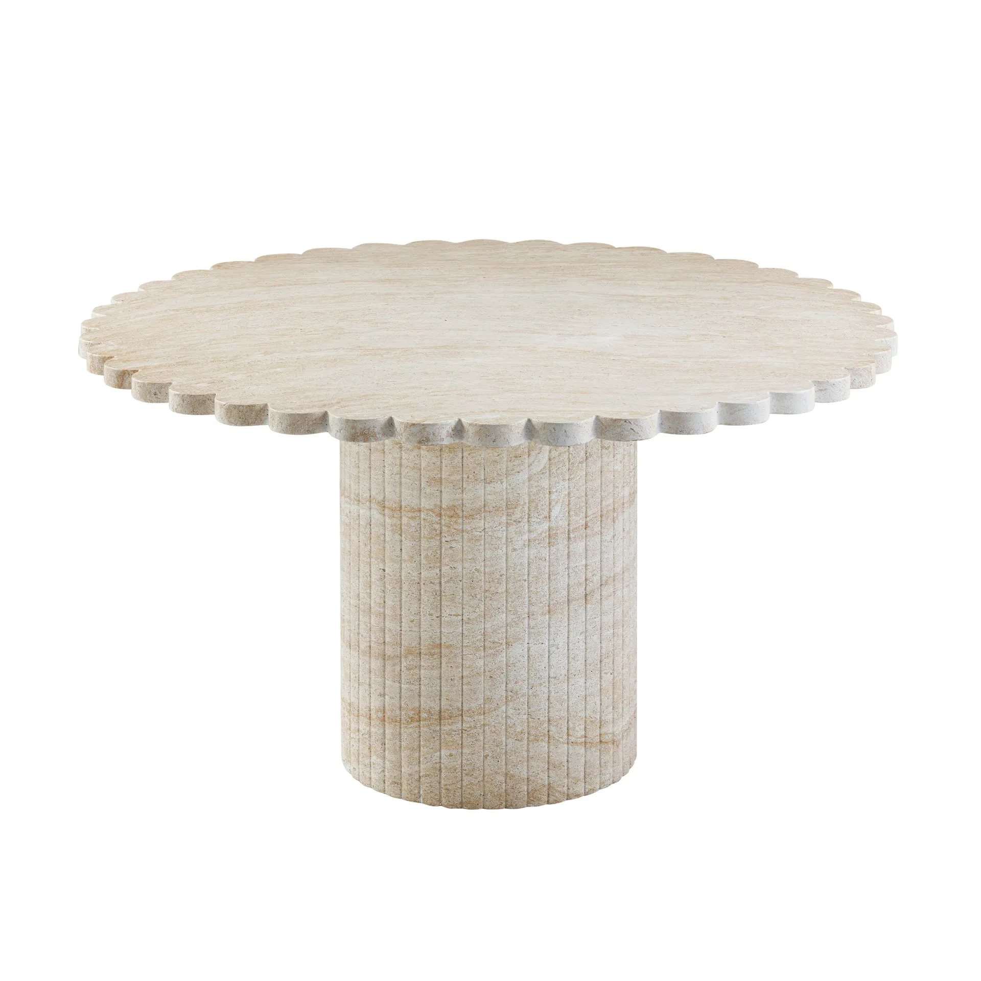 Blossom 54" Washed Travertine Finish Indoor / Outdoor Round Dining Table