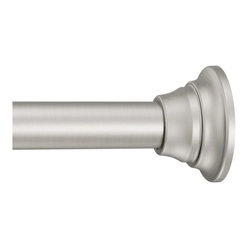 Brushed Nickel Moen 44-72-Inch Adjustable Tension Mounted Straight Shower Curtain Rod