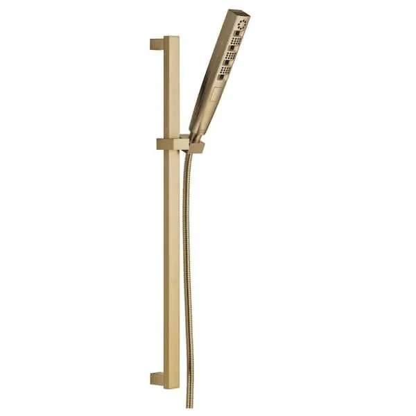 4-Spray Patterns 1.75 GPM 1.43 in. Wall Mount Handheld Shower Head with H2Okinetic in Lumicoat Champagne Bronze