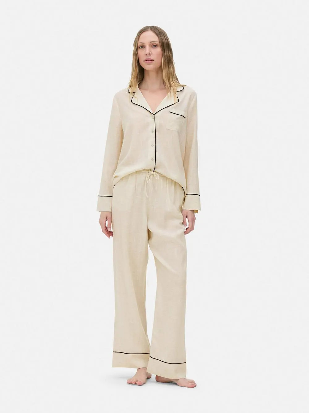 Schlafanzughose mit Kontrastsaum