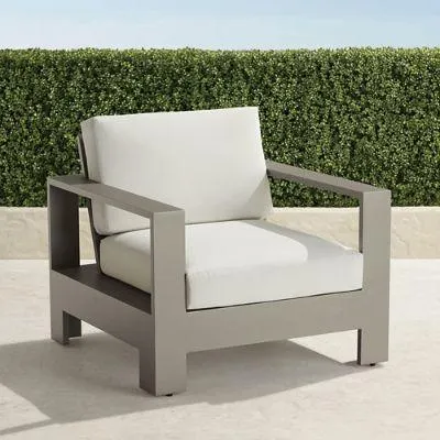 Boretto Lounge Chair in Matte Dove Aluminum