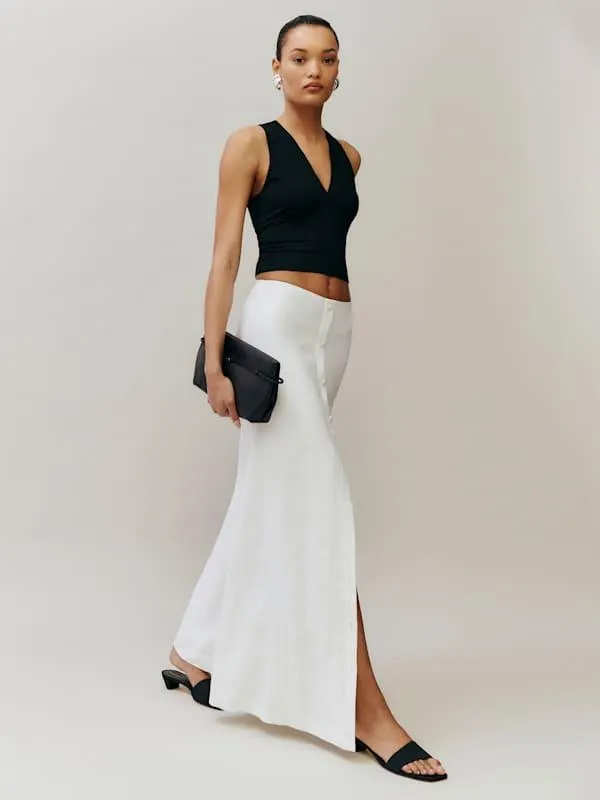 Petites Andi Linen Maxi Skirt