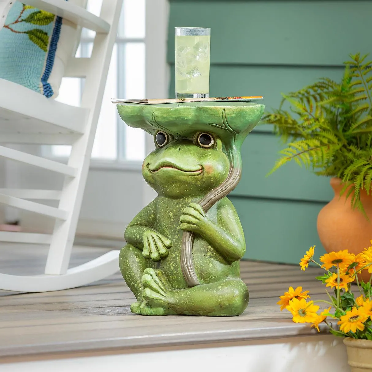 17" Resin Frog Patio Table