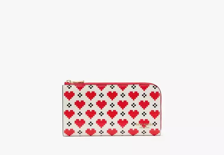 Devin Pixel Hearts Zip Around Continental Wallet