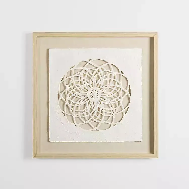Rice Paper & Natural Linen Cutout Wall Plaque