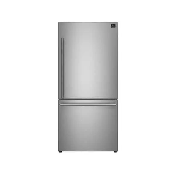 Milano 31 in. Espresso Bottom Freezer Right Swing Door 17.2 cu. ft. Refrigerator in Stainless Steel