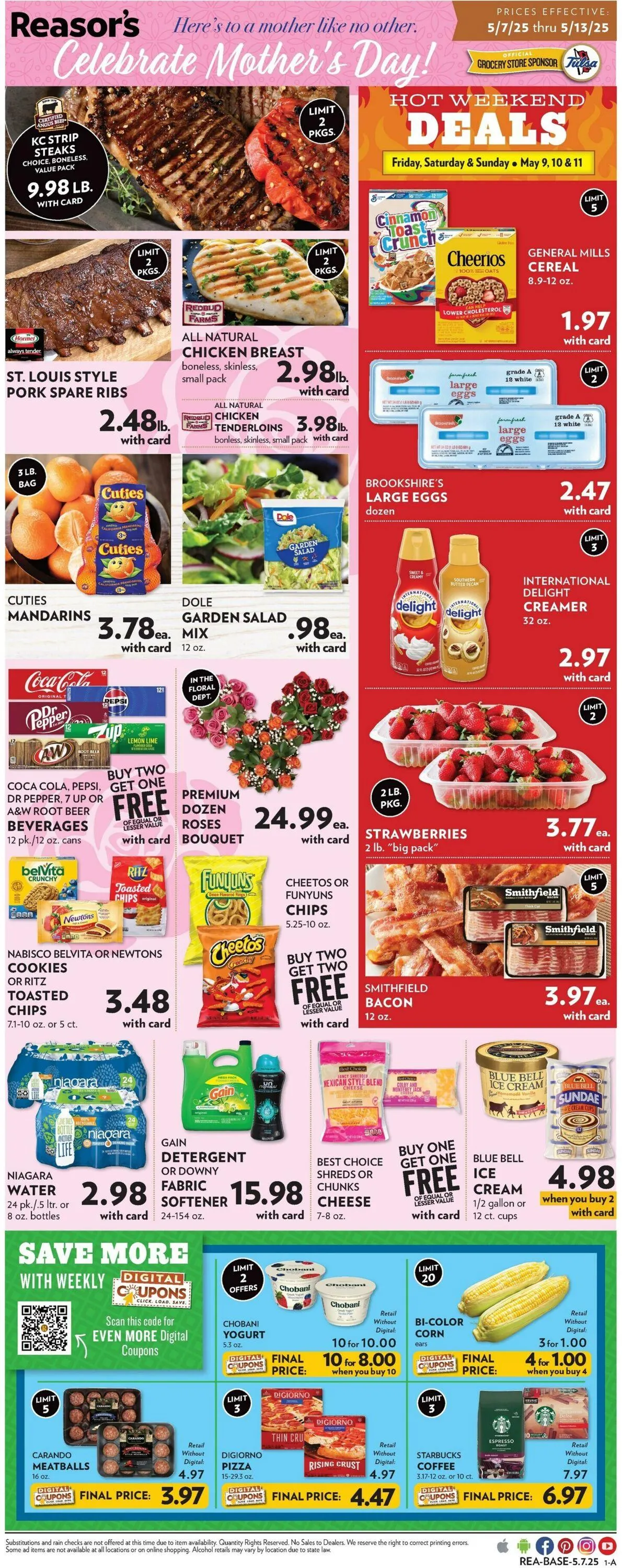 Weekly ad Reasor's from May 7 to May 13 2025 - Page 1