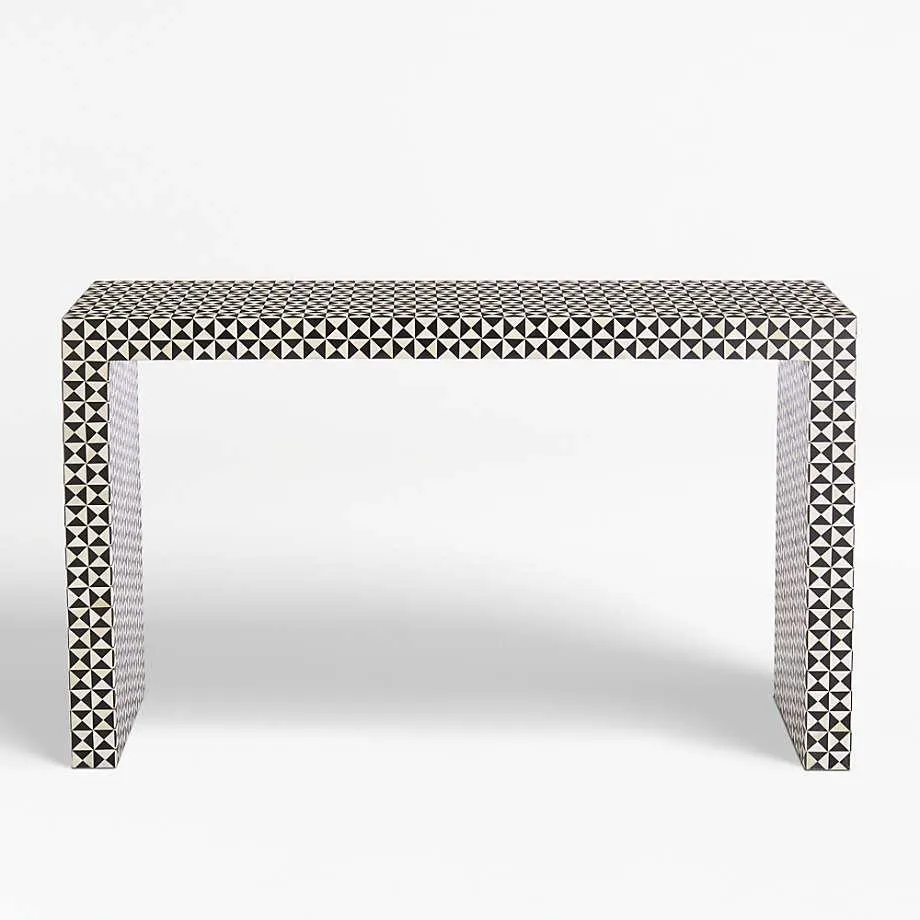 Intarsia Black Console Table