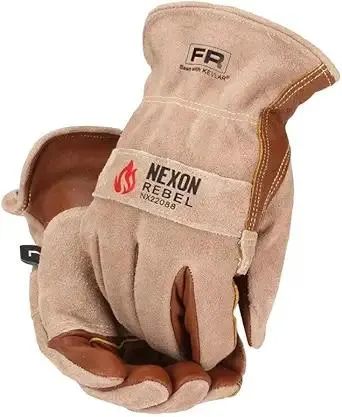 Nexon Leather Welder Gloves, Rebel FR Cowhide Working Gloves with Double Palm, Premium Quality & Durable