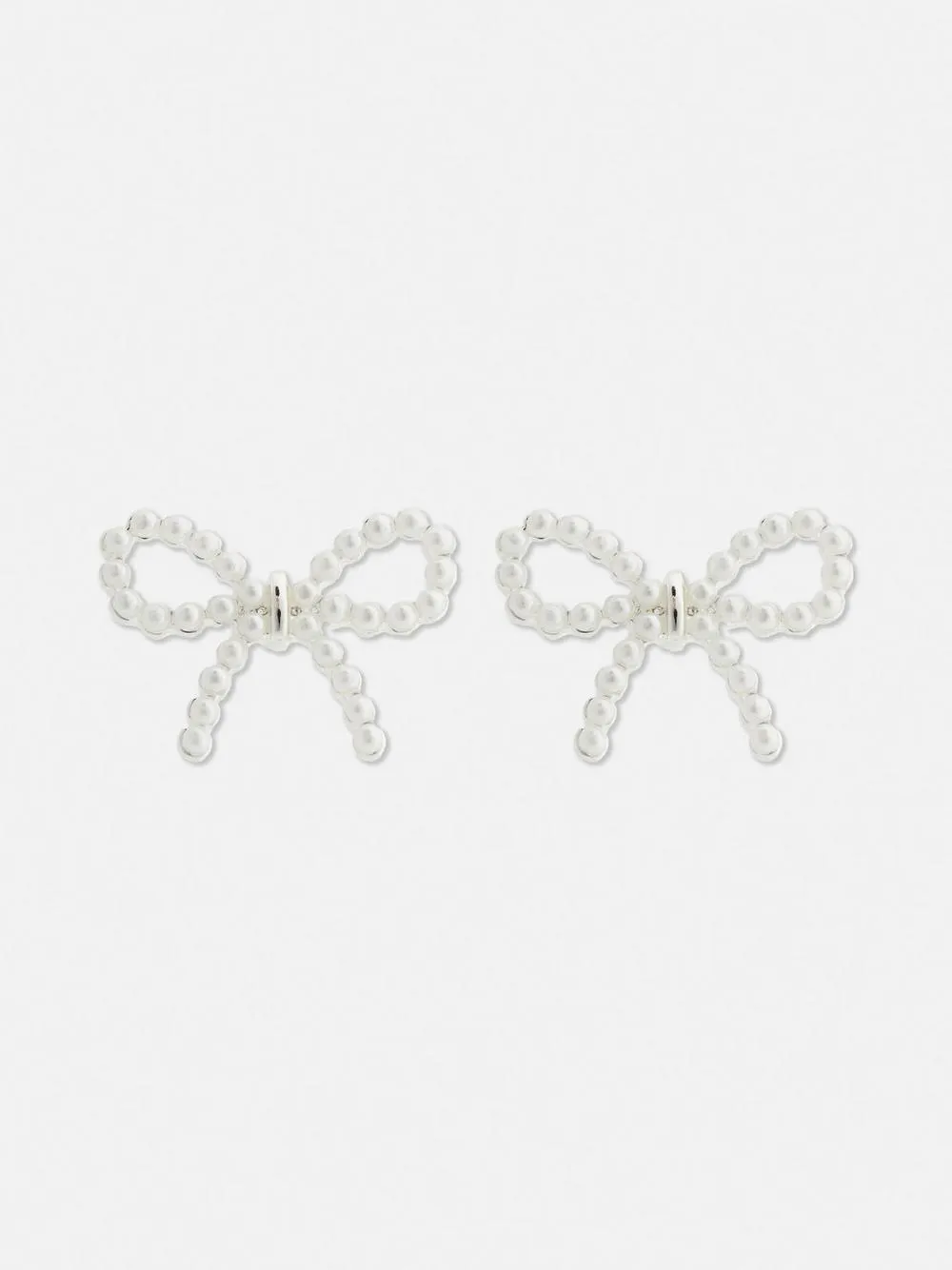 Bow Pearl Stud Earrings