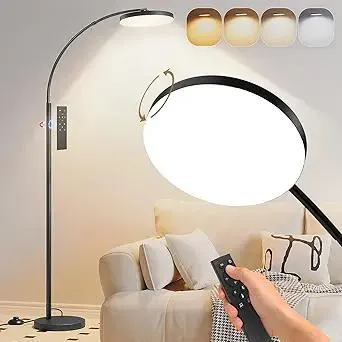 Floor Lamps for Living Room,32W LED Super Bright Dimmable Standing Lamp with Remote & Foot Switch, 70.9" Tall Standing Lamp with Stepless Dimmable for Living Room, Bedroom, Office, Kid Room