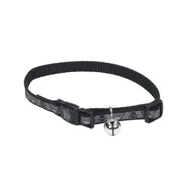 Lazer Brite® Reflective Adjustable Breakaway Cat Collar, Skulls and Crossbones, 3/8" x 08"-12"