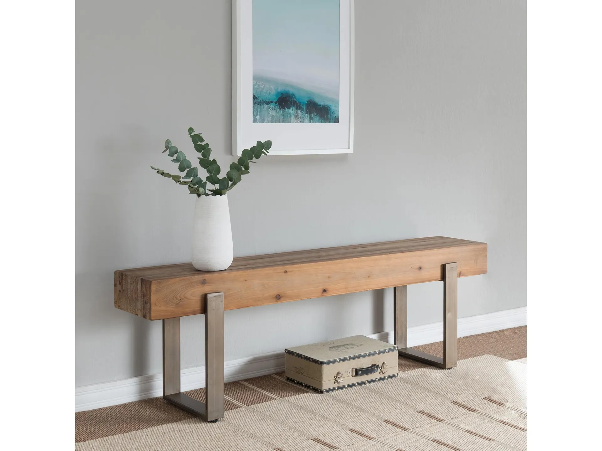 Southern Enterprises Furniture Malia Rustic Industrial Bench