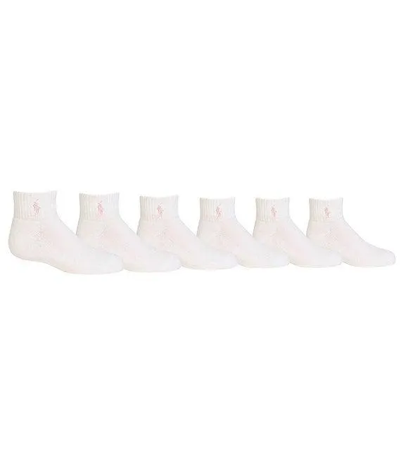 Little/Big Girls 2T-11 6-Pack Quarter-Length Sports Socks