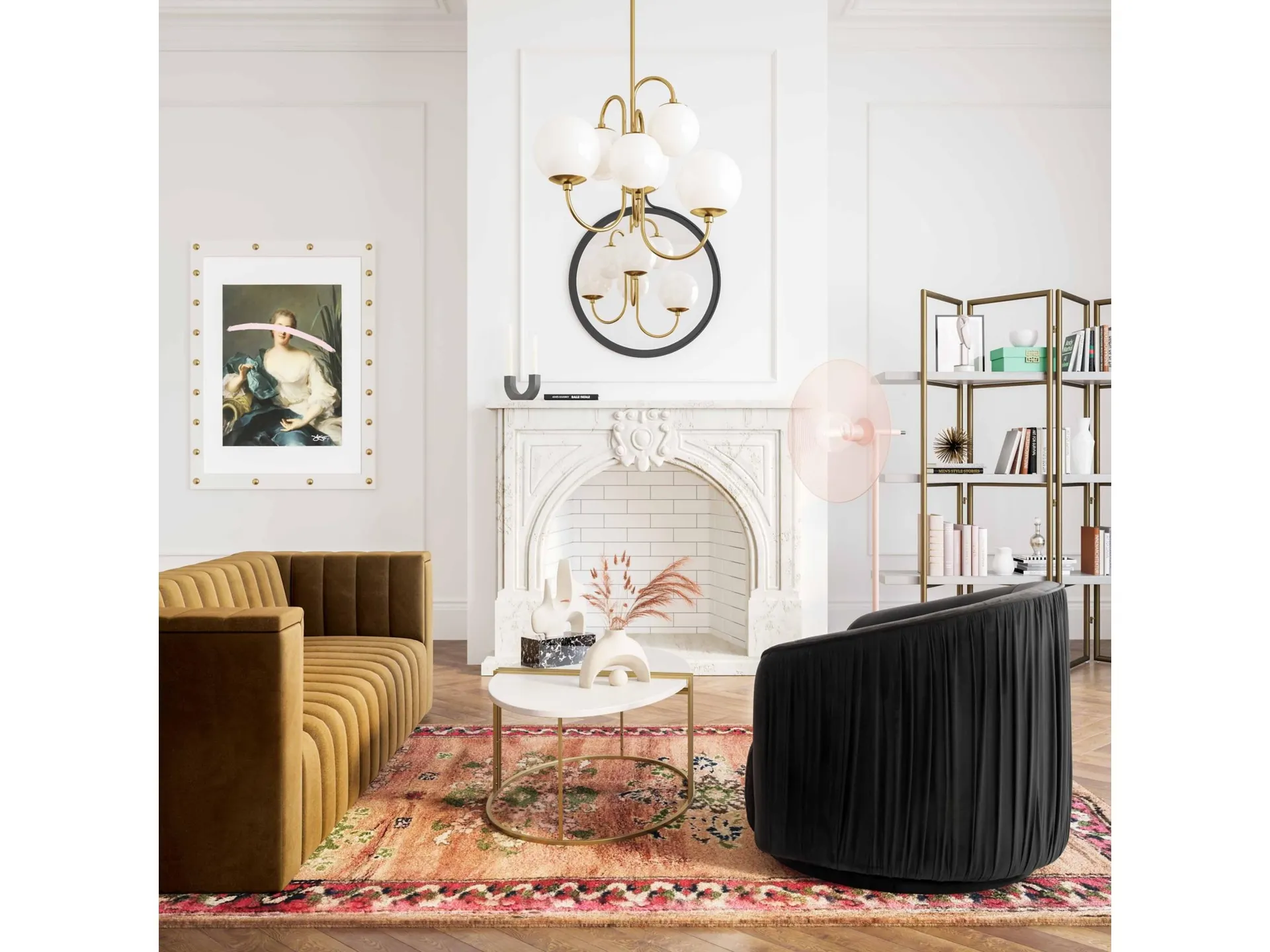 TOV Furniture London Pleated Swivel Chair