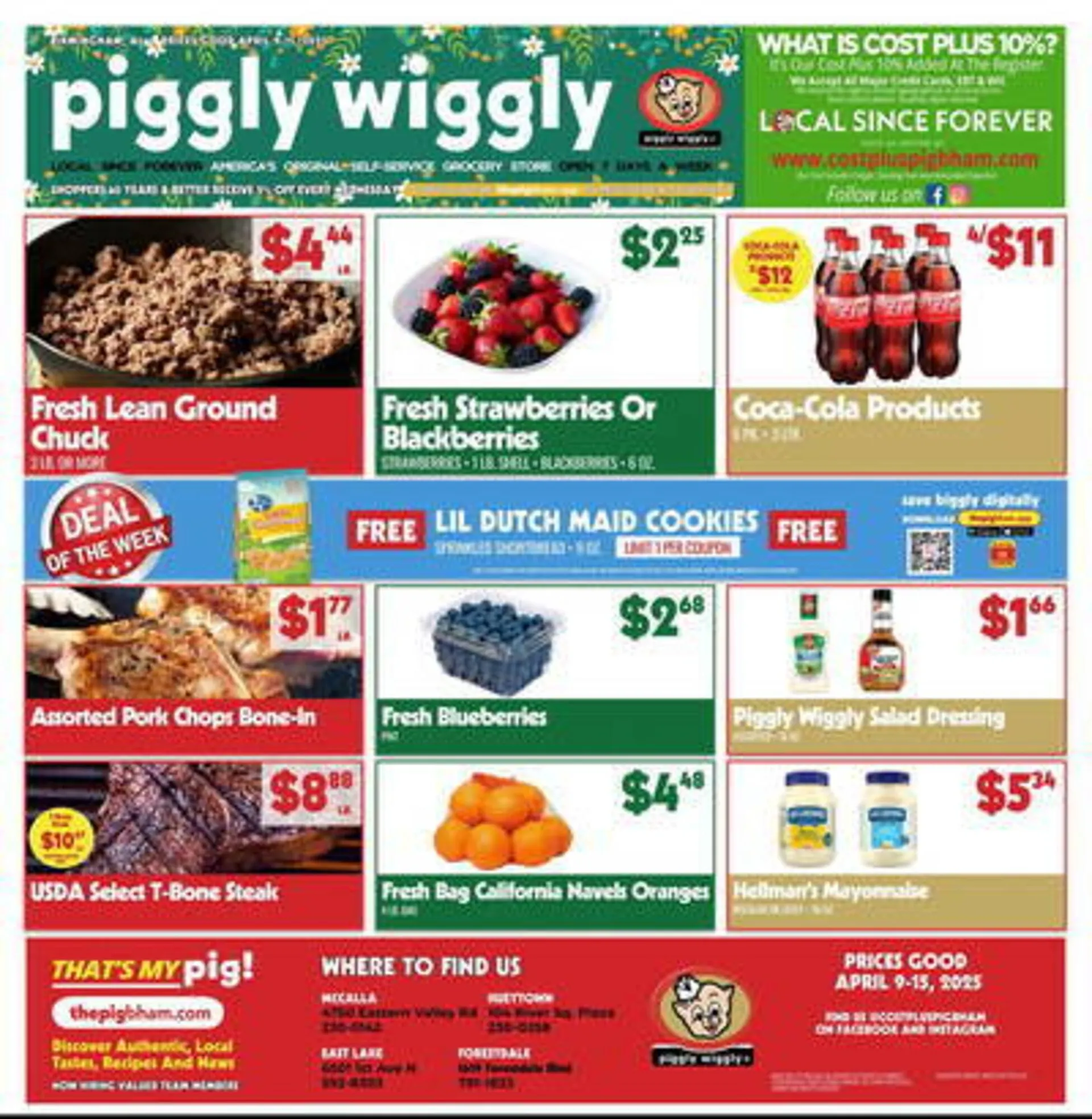 Catálogo de Piggly Wiggly Weekly Ad 9 de abril al 15 de abril 2025 - Página 1