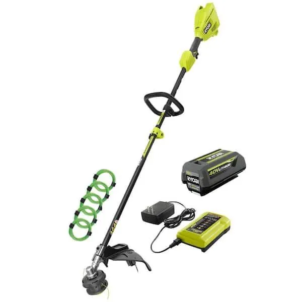 40V 15 in. Expand-It Cordless Battery Attachment Capable String Trimmer &. 080 Pre-Cut Line w/ 4.0 Ah Battery & Charger