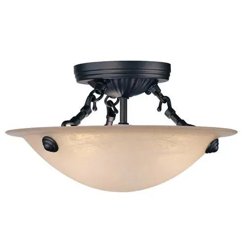 Livex Lighting Home Basics Bronze Semi Flush Ceiling Light