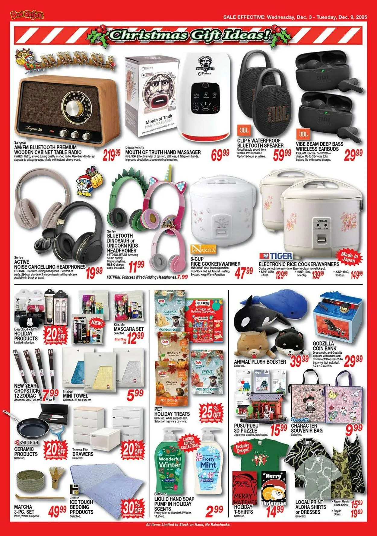 Weekly promotion Don Quijote Hawaii spanning from December 3 to December 9 2025 - Page 4 for Catalogue 365