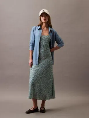 Printed Abstract Georgette Slip Dress