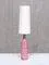 Pink and Red Striped Faience Table Lamp by Stig Lindberg for Gustavsberg, Sweden 1950s