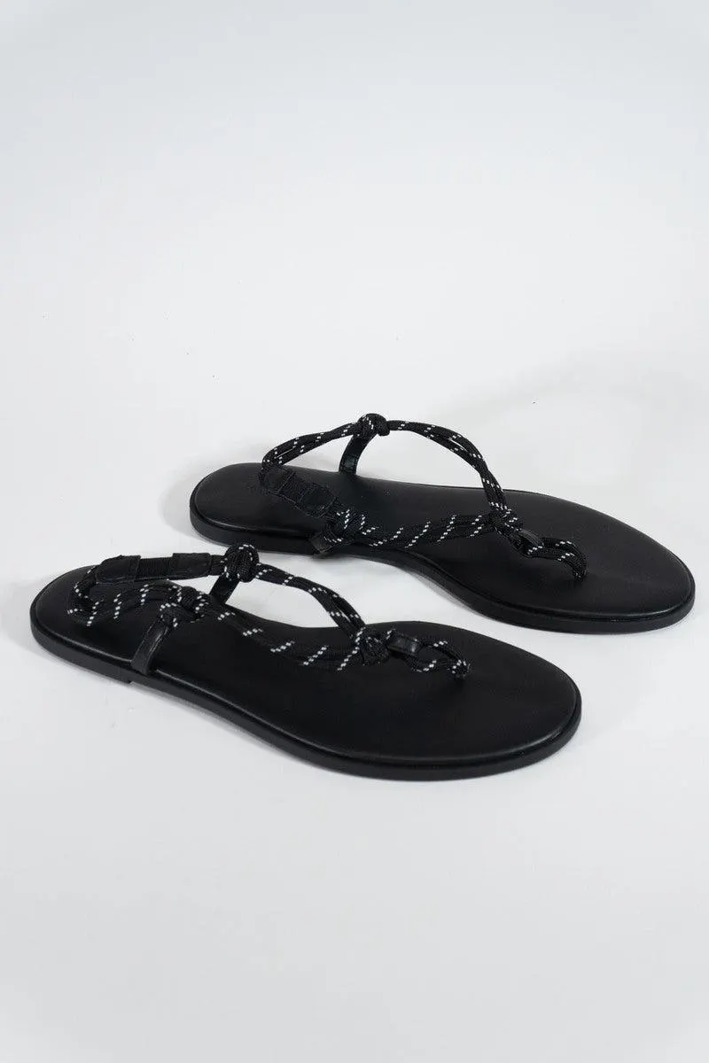 Braided Strap Faux Leather Flip-Flops