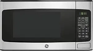 GE GCST11X1WSS Microwave Oven, 950-watt 6 Auto Cooking Settings, Child-Lock Technology, Kitchen Essentials for The Countertop, Dorm Room or Apartment, 1.1 Cu. Ft, Stainless Steel