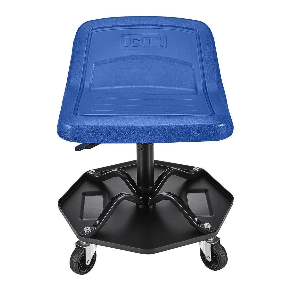 ICON Professional Adjustable Shop Seat with Tool Storage, Blue