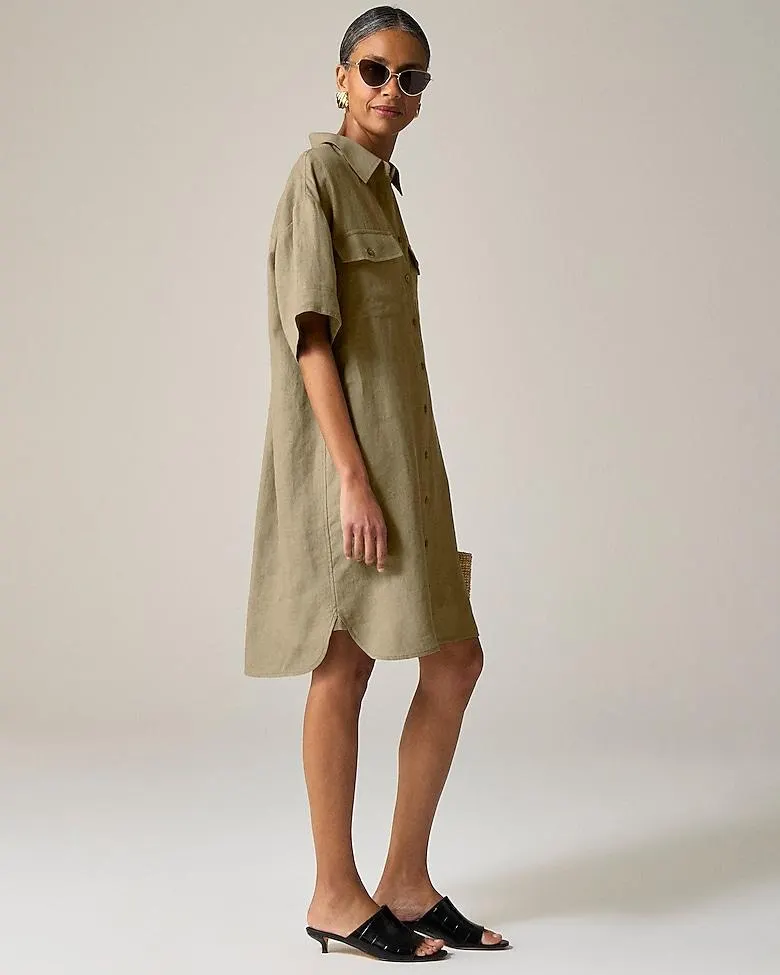 Utility shirtdress in linen