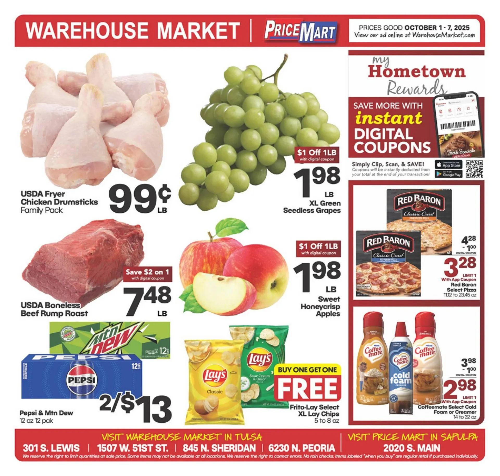 Weekly ad Warehouse Market weekly ad from October 1 to October 7 2025 - Page 1