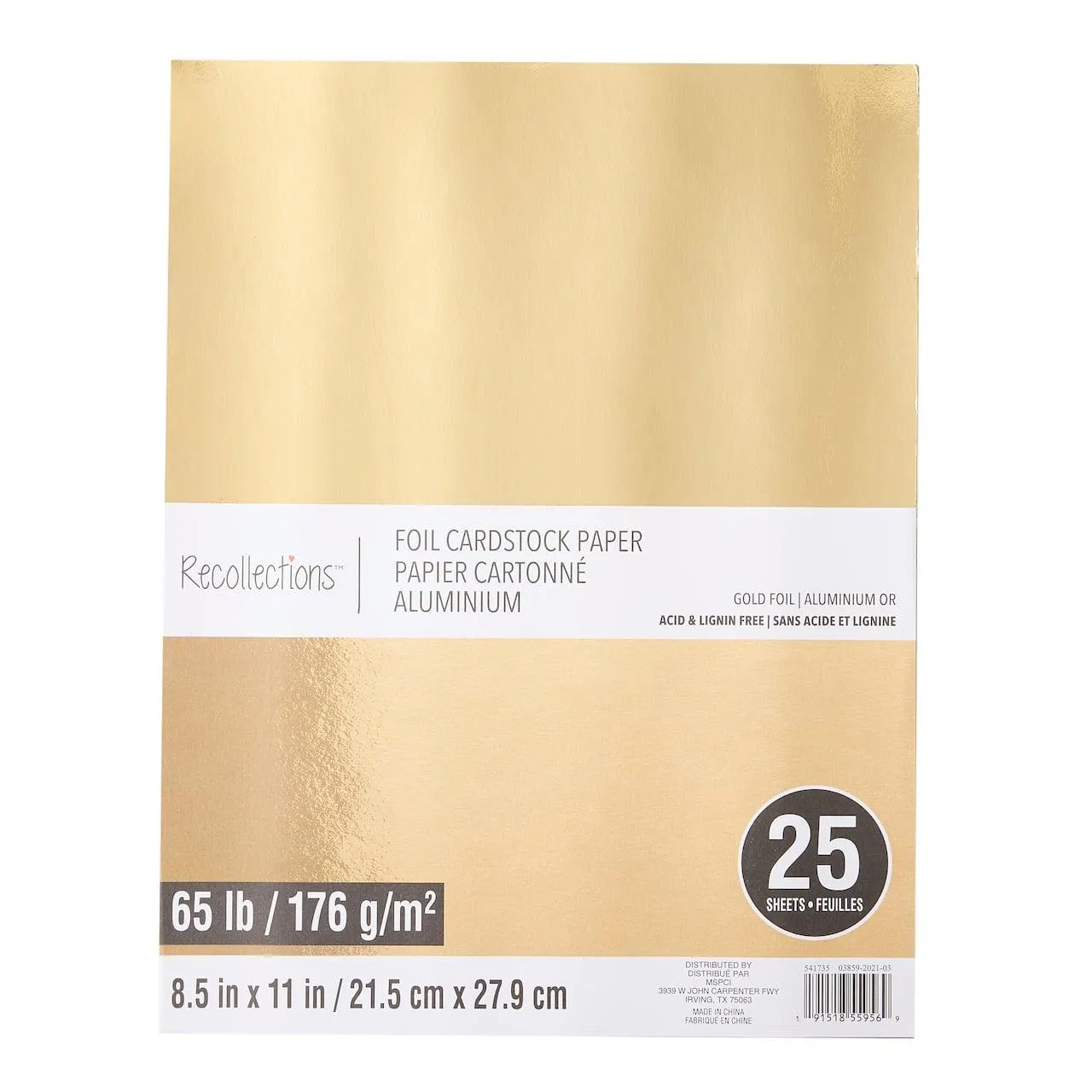 8.5" x 11" Foil Cardstock Paper by Recollections™, 25 Sheets